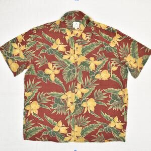 Solitude Men's Button Down Shirt Short Sleeve Tropical Silk Multicolor Size 2XL